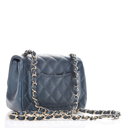 Chanel Iridescent Caviar Quilted Mini Square Flap Dark Blue 3 of 10