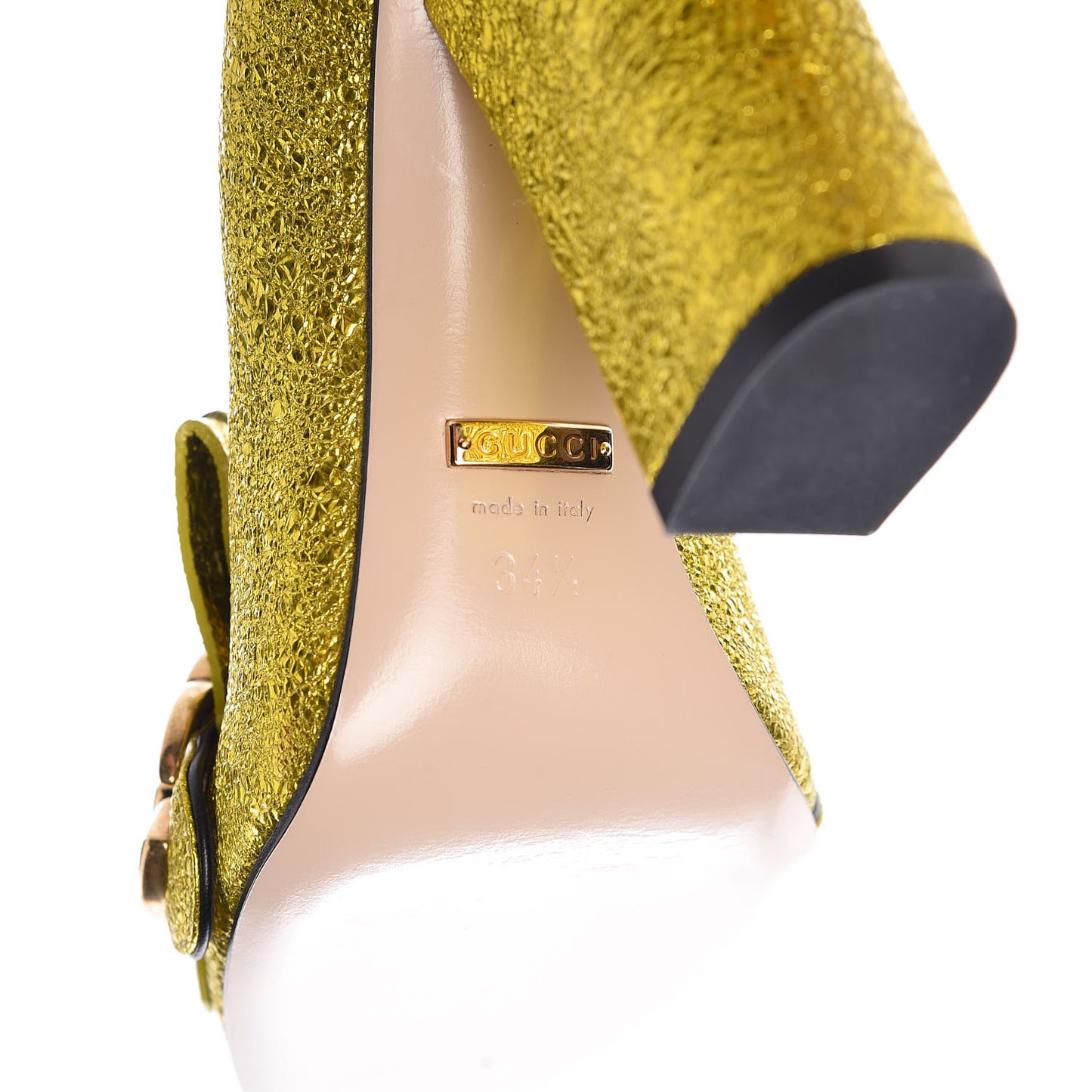 Galassia GG Marmont Fringe 105mm Loafer Pumps 34.5 Mimosa