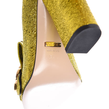 Gucci Galassia GG Marmont Fringe 105mm Loafer Pumps 34.5 Mimosa 7 of 8