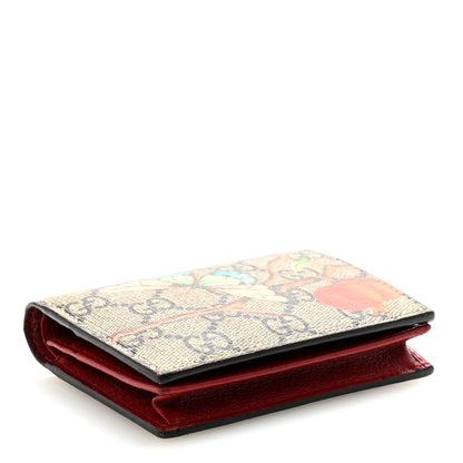 Gucci GG Supreme Monogram Tian Card Case Beige Multicolor Red 8 of 15