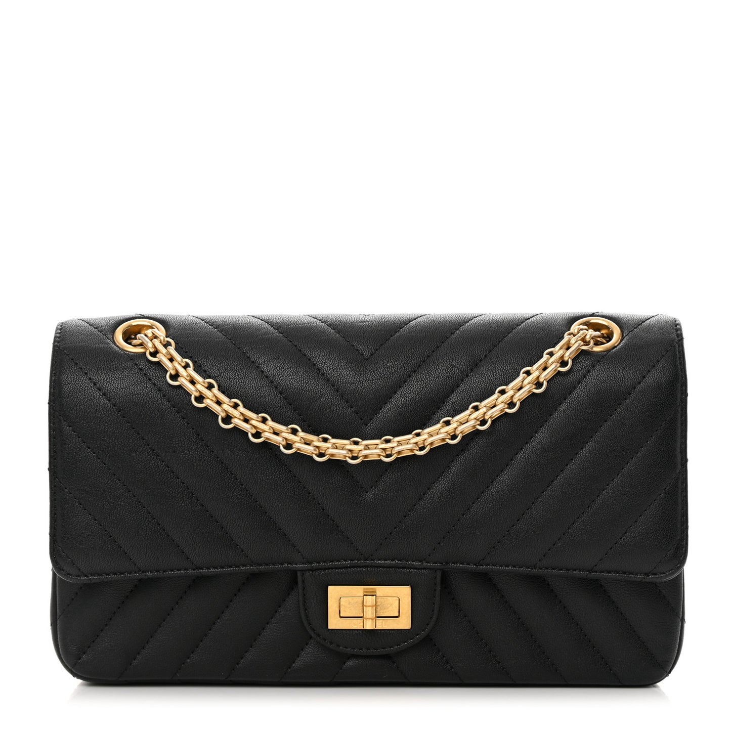 Sheepskin Chevron Quilted 2.55 Reissue 225 Flap Black