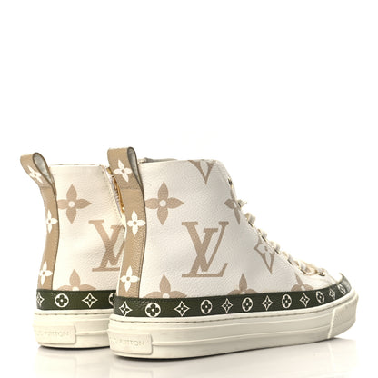 Louis Vuitton Monogram Giant Stellar Sneaker Boots 37 Khaki White Beige 5 of 8