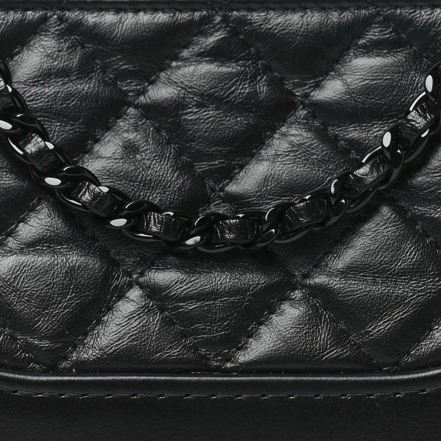 Chanel Aged Calfskin Quilted Small Gabrielle Clutch With Chain So Black 9 of 12