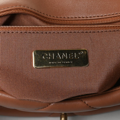 Chanel Lambskin Quilted Medium Chanel 19 Flap Light Brown 6 of 12