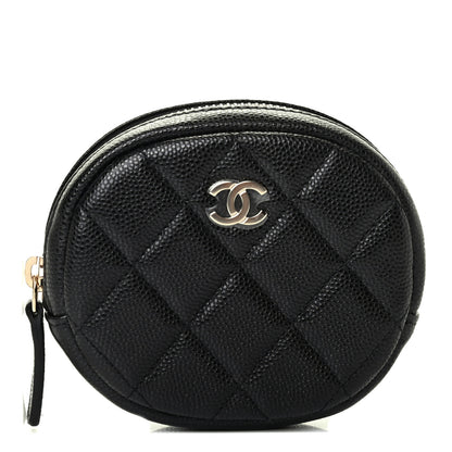 Chanel Caviar Quilted Zip Around Classic Coin Purse Black 1 of 4