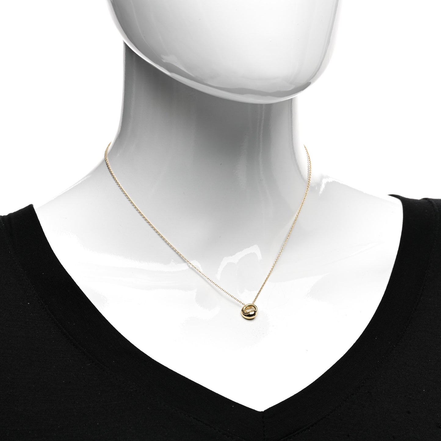 18K Yellow Gold 9mm Elsa Peretti Eternal Circle Pendant Necklace