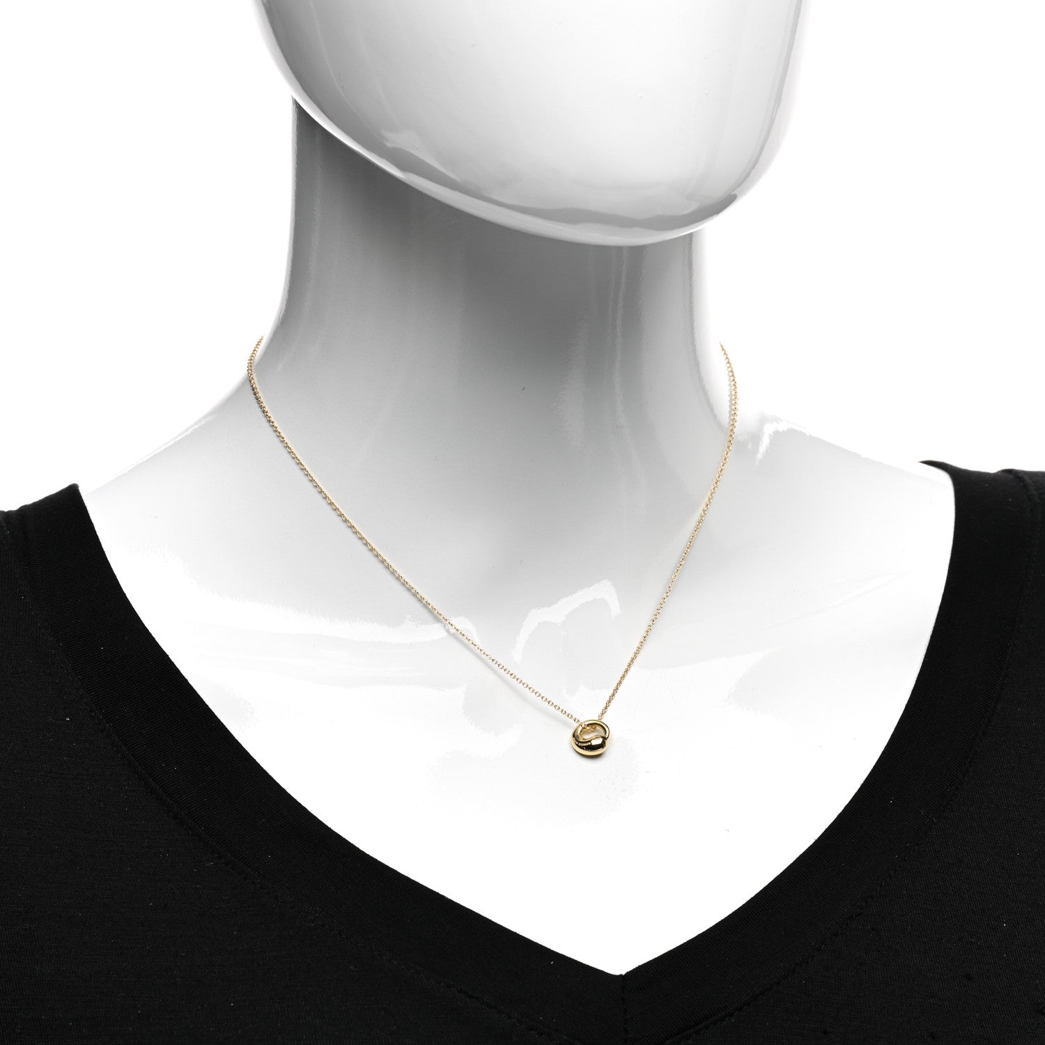 Tiffany 18K Yellow Gold 9mm Elsa Peretti Eternal Circle Pendant Necklace 2 of 4
