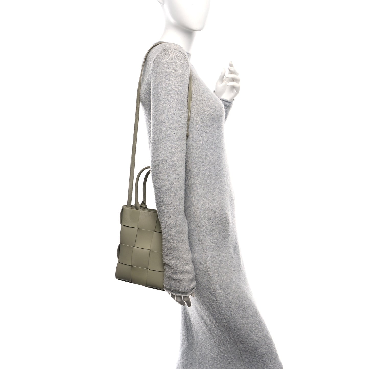 Lambskin Maxi Intrecciato North South Cassette Tote Travertine