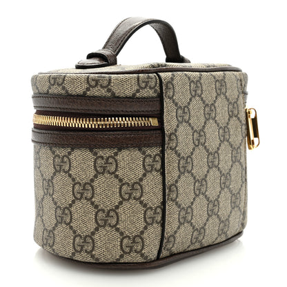 Gucci GG Supreme Monogram Textured Calfskin Web Ophidia Vanity Cosmetic Case Beige Ebony New Acero 3 of 7