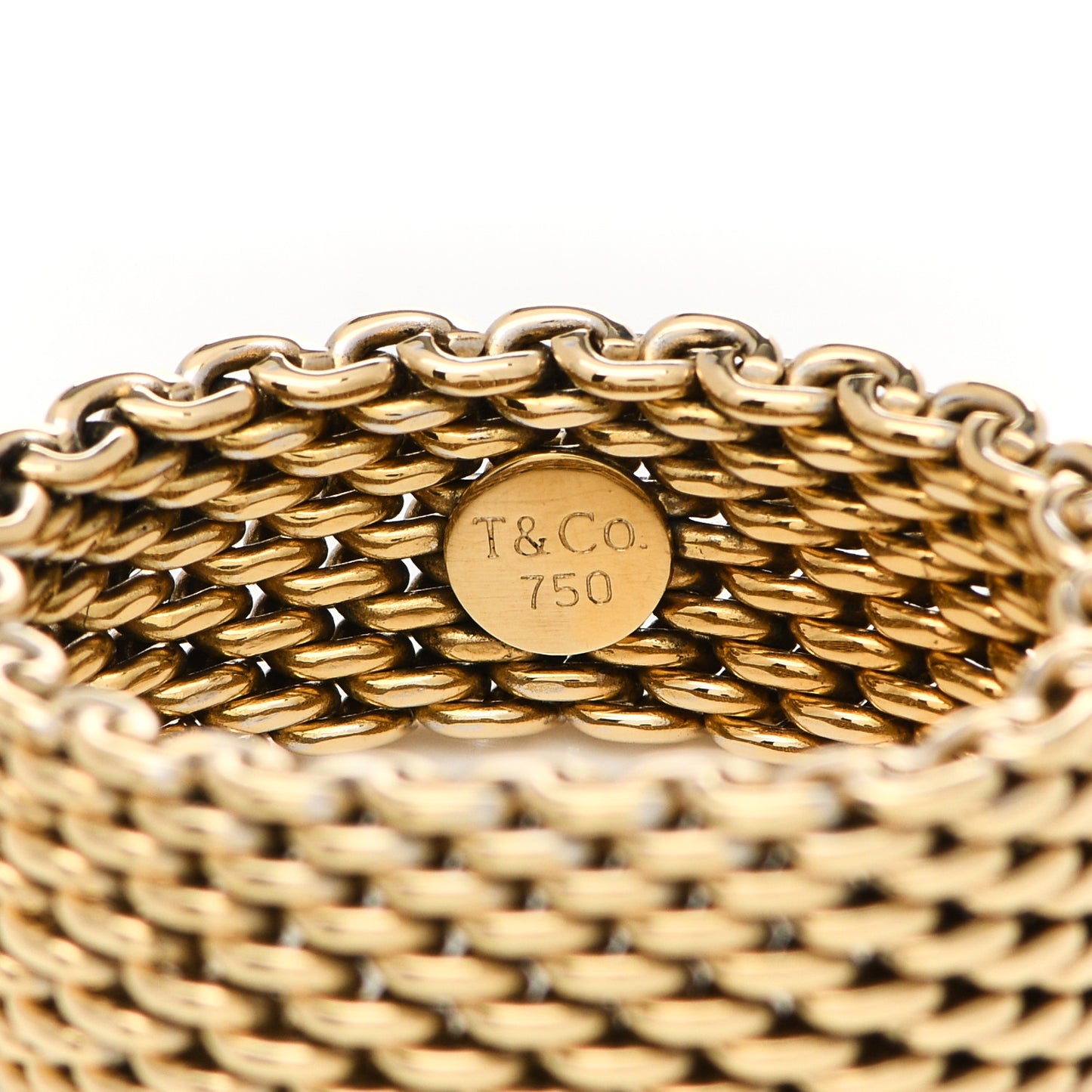 18K Yellow Gold Wide Somerset Mesh Ring 61 9.5
