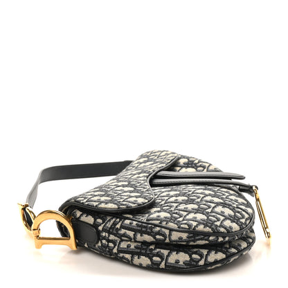 Christian Dior Oblique Saddle Bag Blue 4 of 10