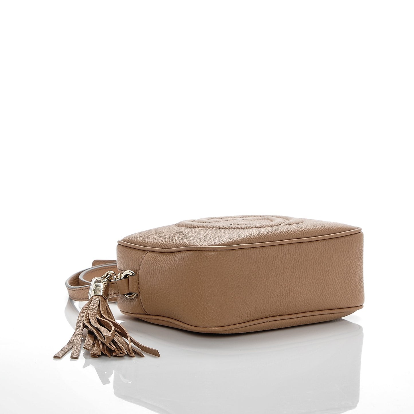 Pebbled Calfskin Small Soho Disco Bag Rose Beige