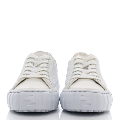 Fendi Velvet FF Calfskin Womens Fendi Force Low Top Sneakers 36 White 2 of 8