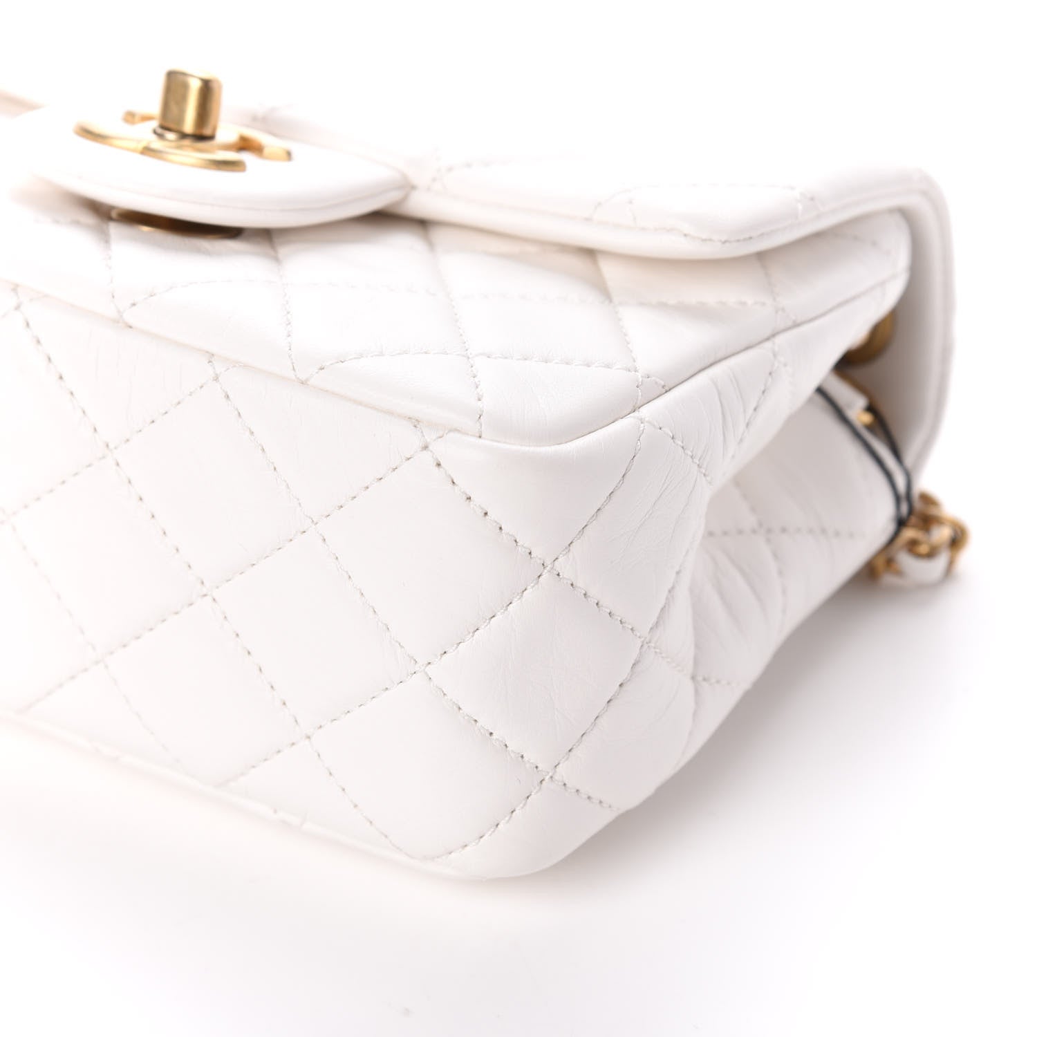 Chanel Lambskin Quilted Mini Pearl Crush Flap White 10 of 10