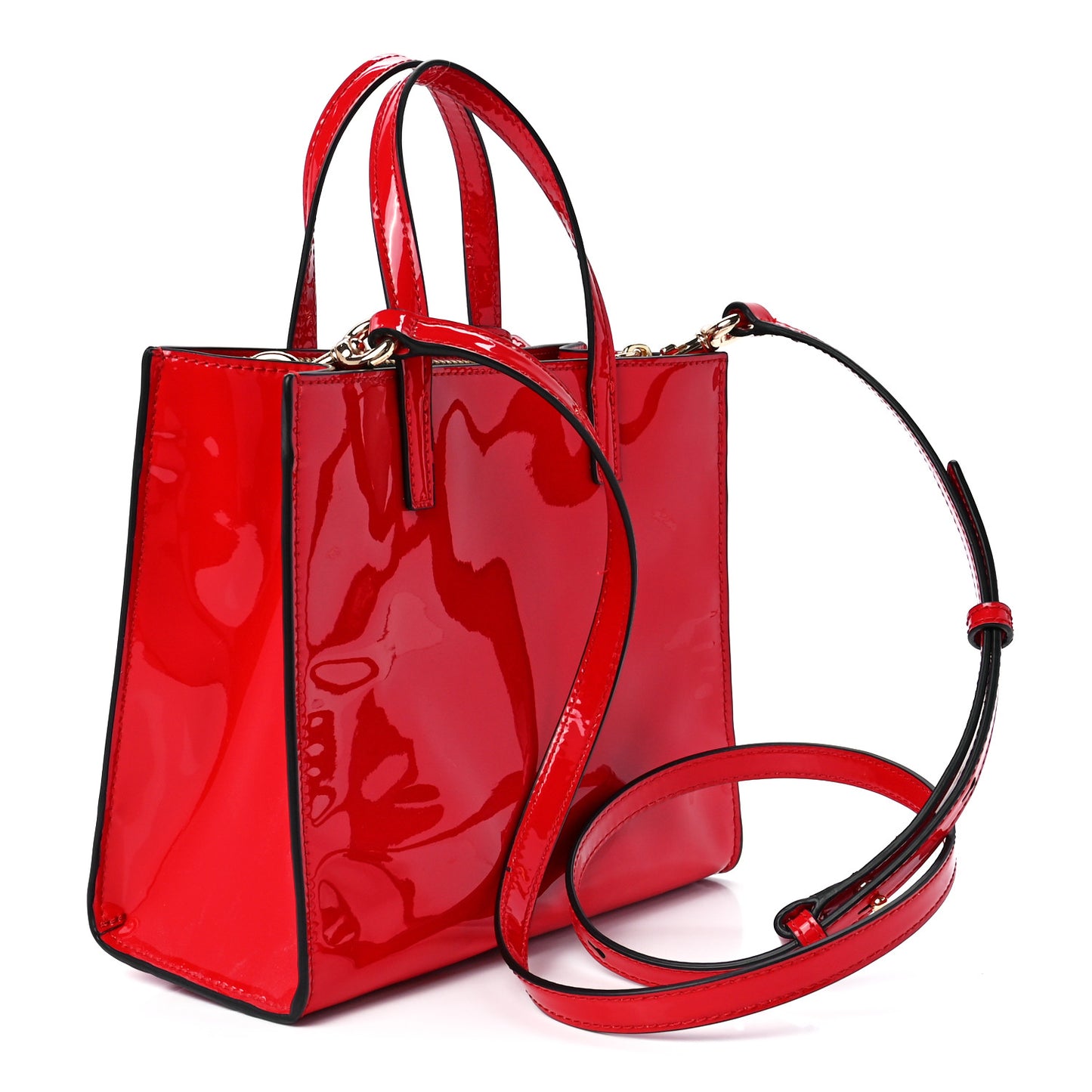 Patent Calfskin Mini Grind Tote Valiant Poppy