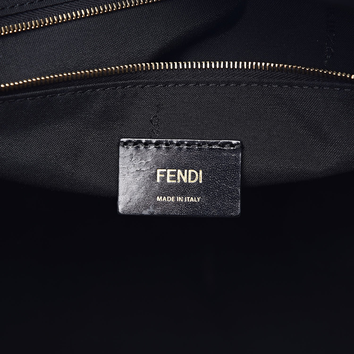 Fendi Fabric Jacquard Cuoio Roma FF Metallic Thread Karligraphy Weekender Gold Black 6 of 10