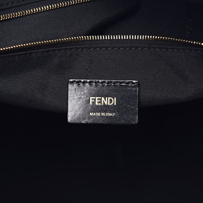 Fendi Fabric Jacquard Cuoio Roma FF Metallic Thread Karligraphy Weekender Gold Black 6 of 10