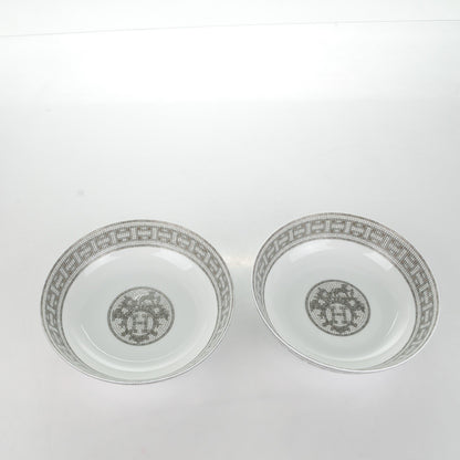 Hermes Porcelain Mosaique Au 24 Platine Cereal Bowl Set of 2 3 of 7