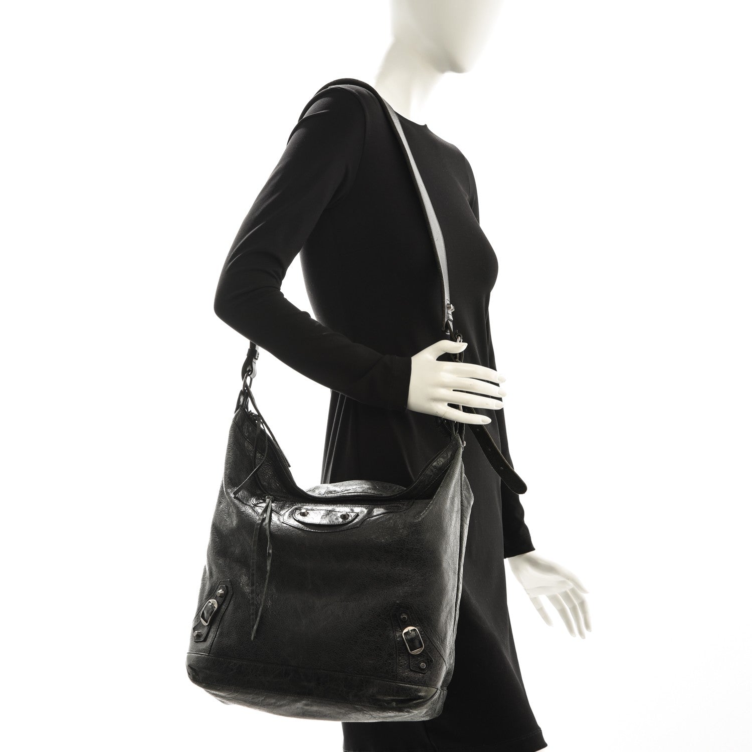 Balenciaga Chevre Classic Hardware Cross Day Shoulder Black 2 of 7