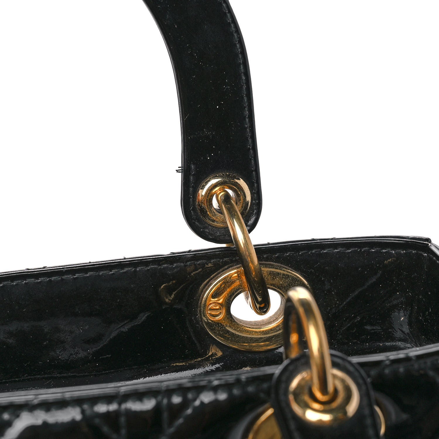 Christian Dior Patent Cannage Medium Lady Dior Black 14 of 17