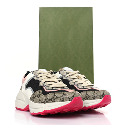 Gucci GG Supreme Monogram Mix Monogram Womens Rhyton Sneakers 36.5 London Blue Beige Pale Pink 8 of 8
