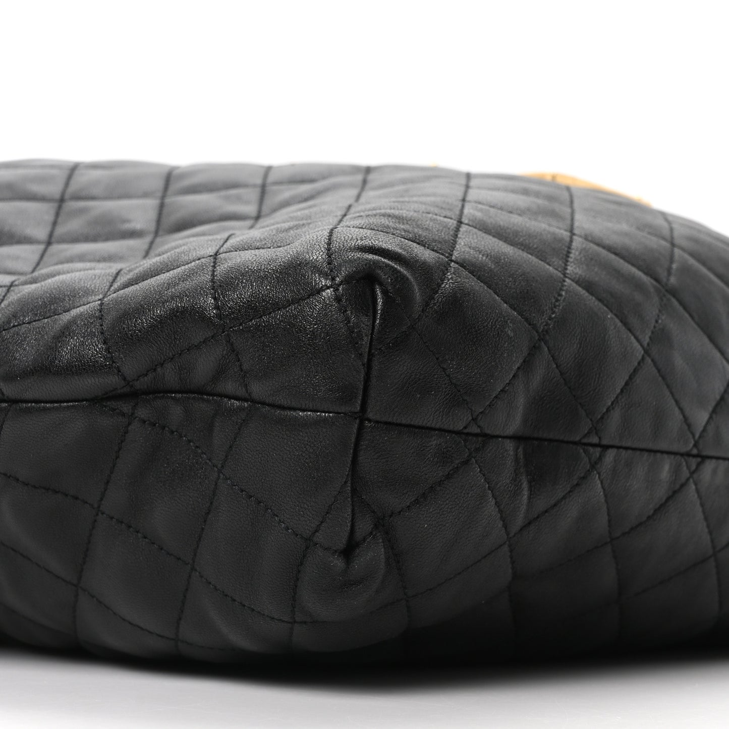 Lambskin Quilted Maxi Icare Shopping Tote Black