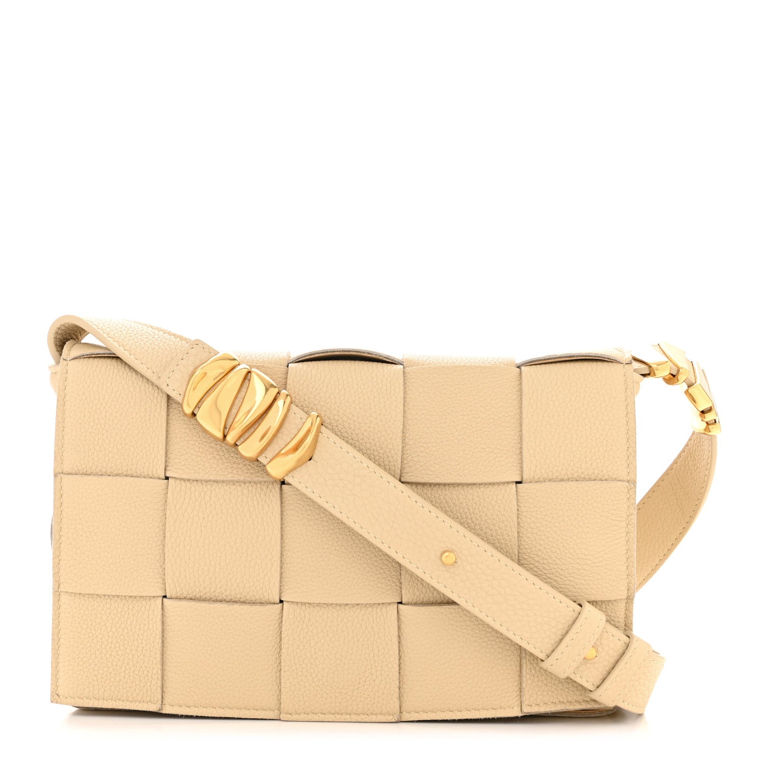 Bottega Veneta Grained Calfskin Maxi Intrecciato Cassette Crossbody Bag Porridge 1 of 12