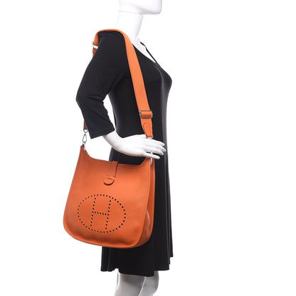 Hermes Taurillon Clemence Evelyne III GM Orange 2 of 12