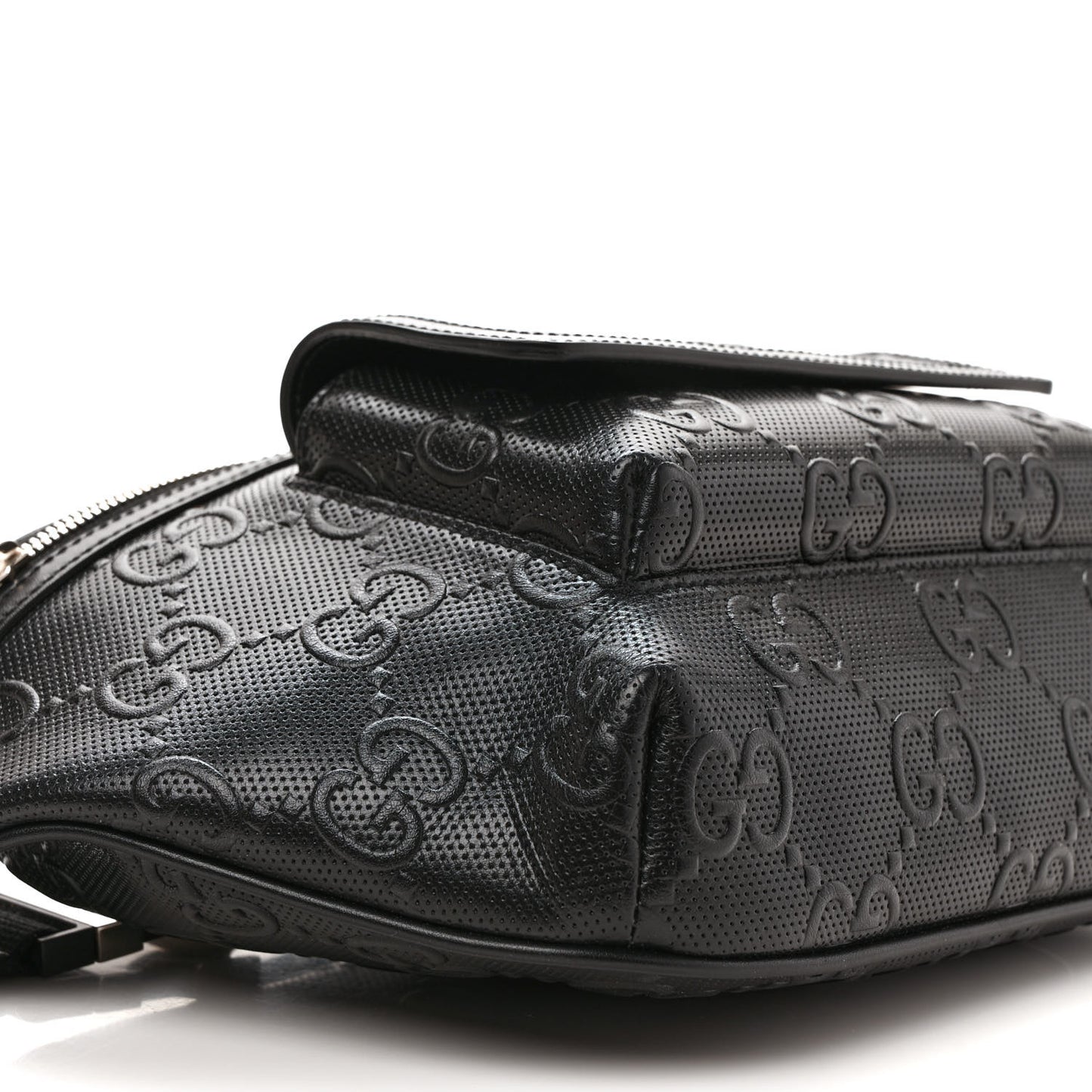 Calfskin GG Tennis Embossed Pocket Belt Bag Black