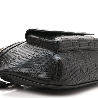 Gucci Calfskin GG Tennis Embossed Pocket Belt Bag Black 7 of 8