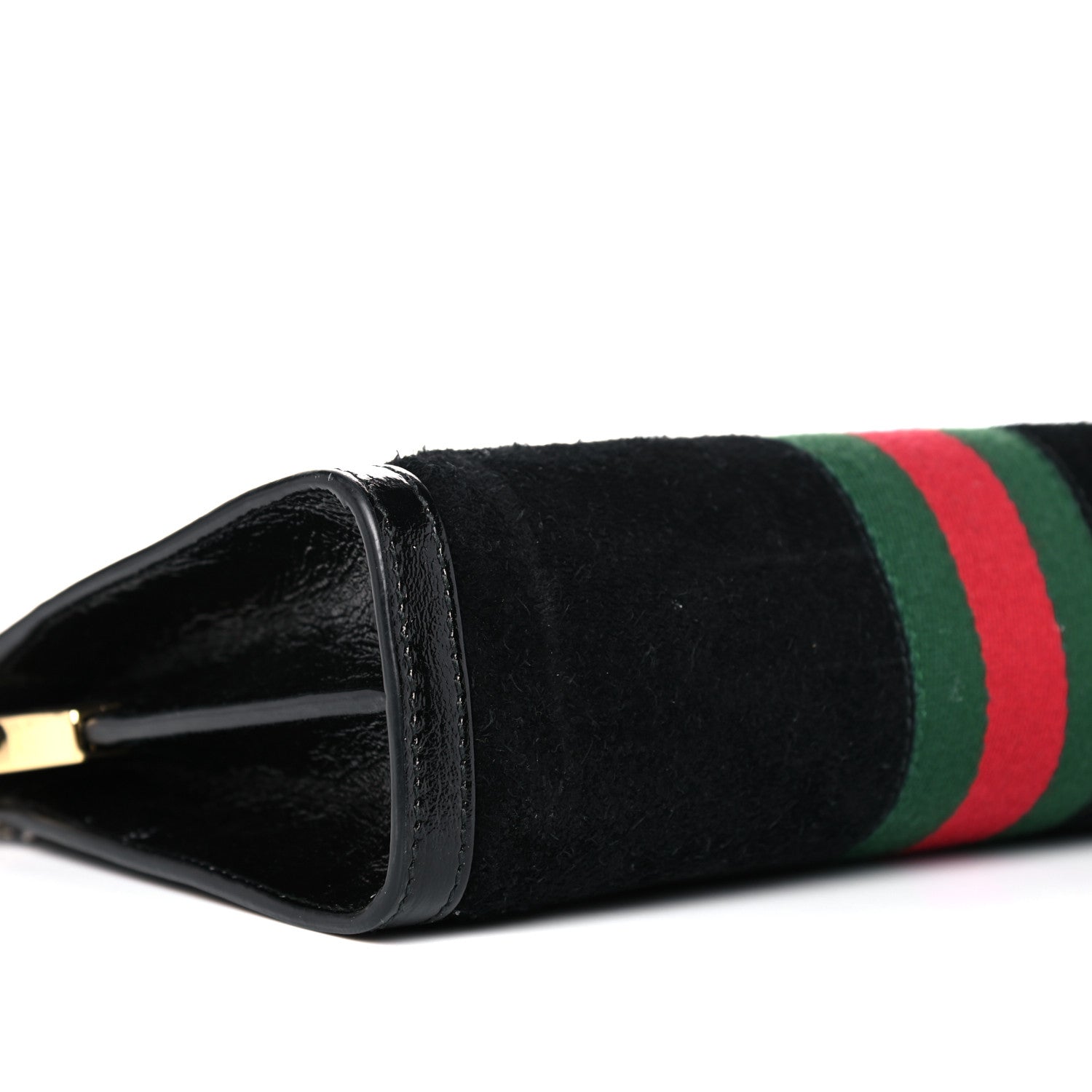 Gucci Suede Patent GG Web Small Ophidia Chain Shoulder Bag Black 9 of 14