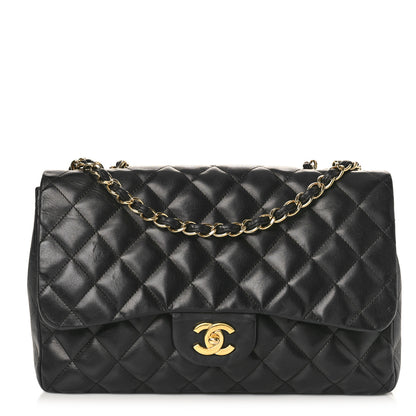 Chanel Lambskin Quilted Jumbo Single Flap Black 1 of 15