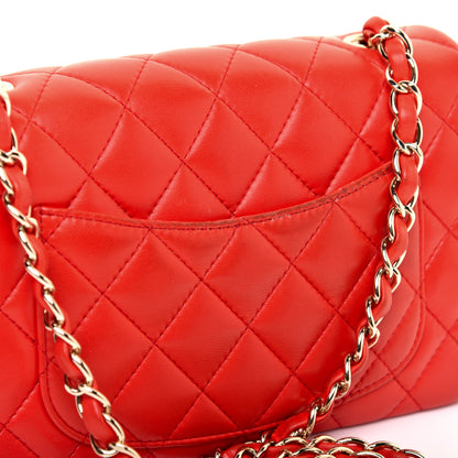 Chanel Lambskin Quilted Mini Rectangular Flap Red 11 of 11