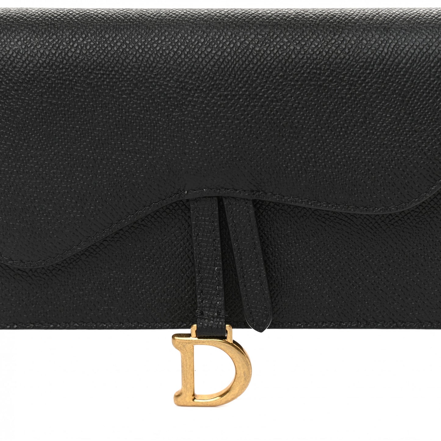 Grained Calfskin Saddle Belt Bag Black