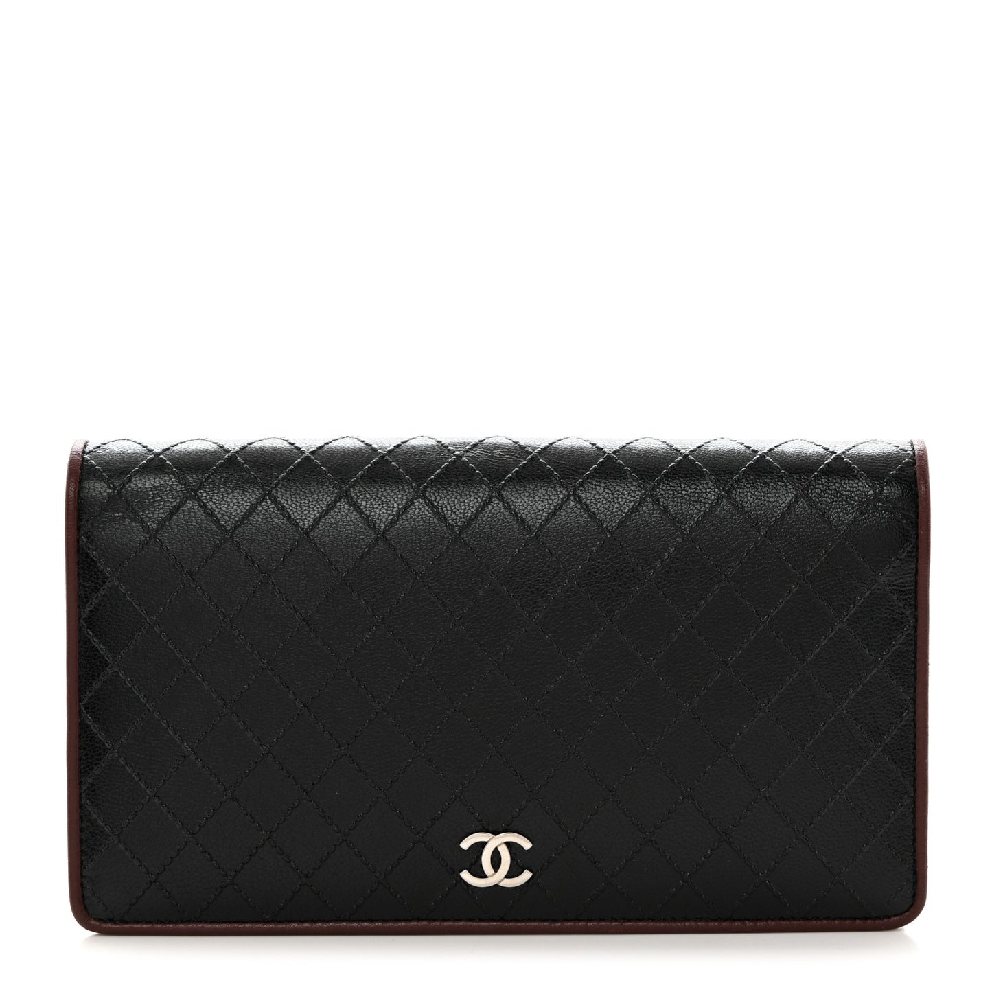Goatskin Quitled Yen Wallet Black
