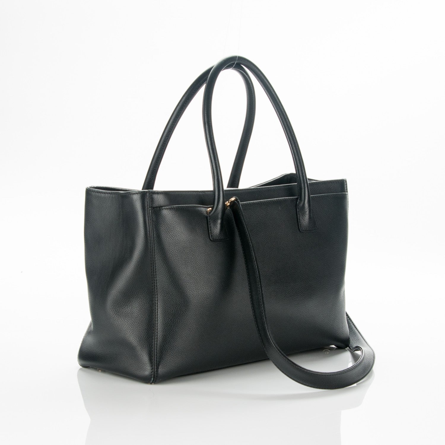 Chanel Calfskin Cerf Executive Shopper Tote Black 3 of 13