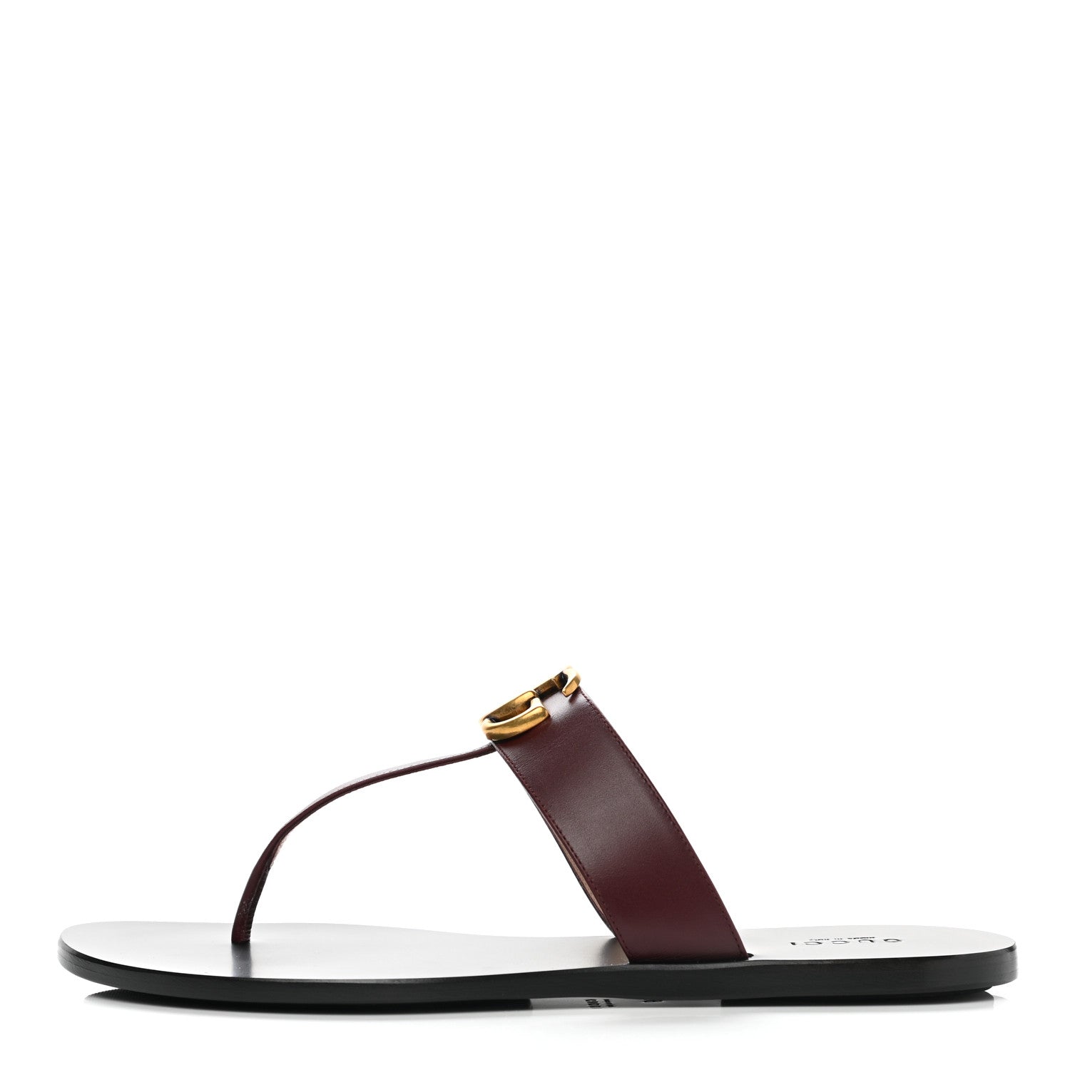 Gucci Calfskin GG Marmont Thong Sandals 39 Vintage Bordeaux 1 of 6