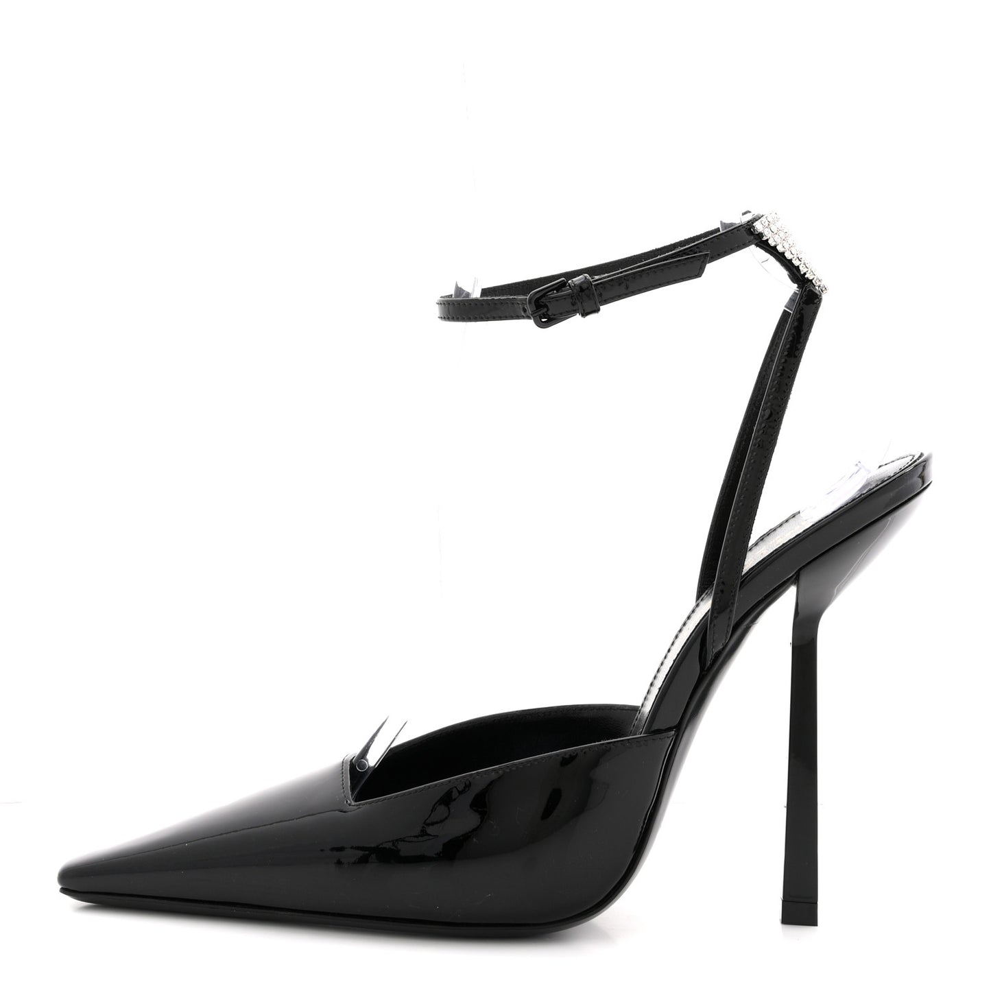 Patent Calfskin Crystal Anouk Pumps 37.5 Black