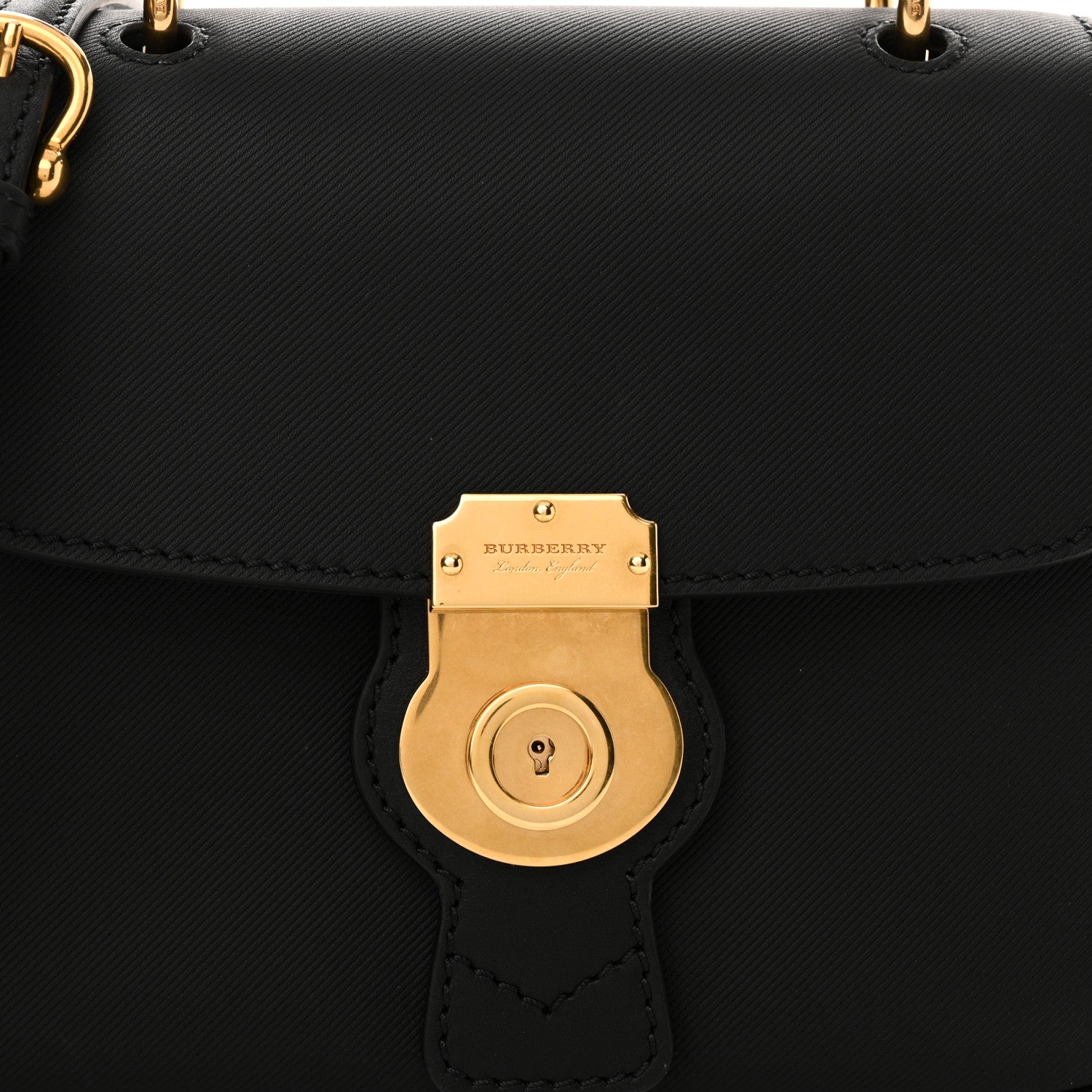 Burberry Trench Calfskin Small DK88 Top Handle Bag Black 8 of 10