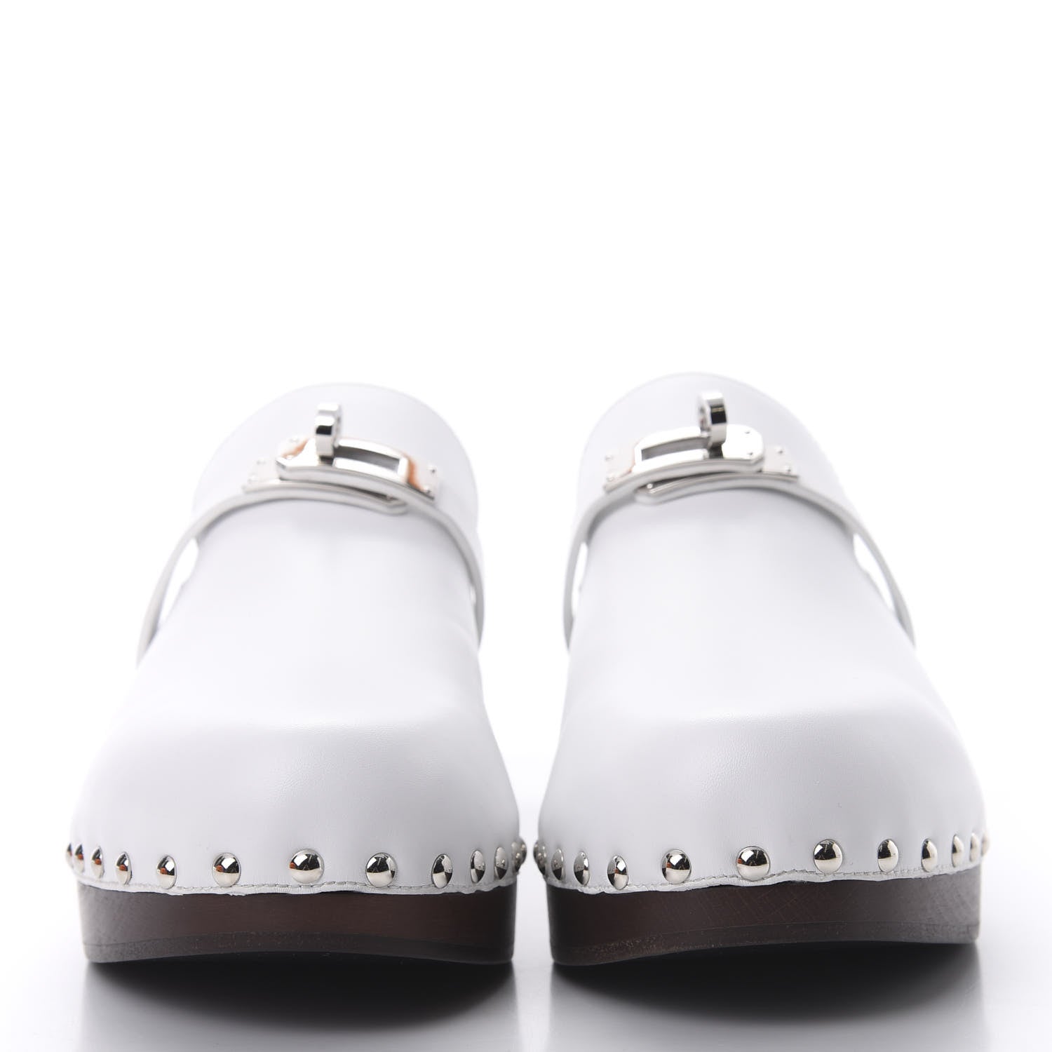 Hermes Calfskin Carlotta Mules 40 White 2 of 8