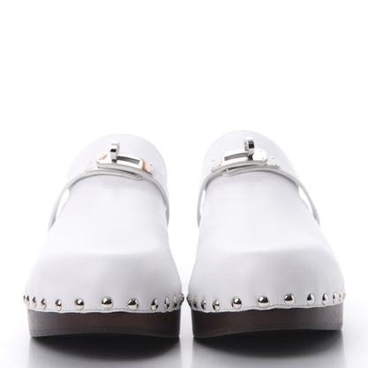 Hermes Calfskin Carlotta Mules 40 White 2 of 8