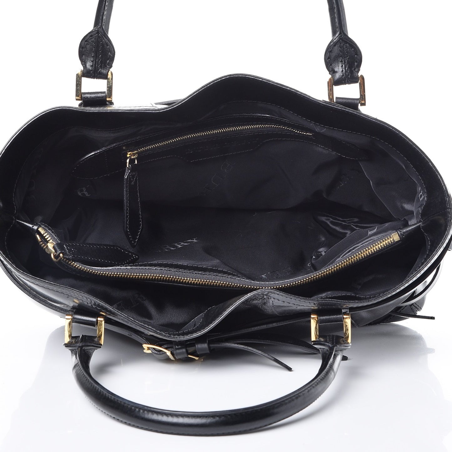 Lambskin Bridle Calfskin Medium Landscape Lynher Tote Black