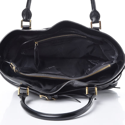 Burberry Lambskin Bridle Calfskin Medium Landscape Lynher Tote Black 5 of 9