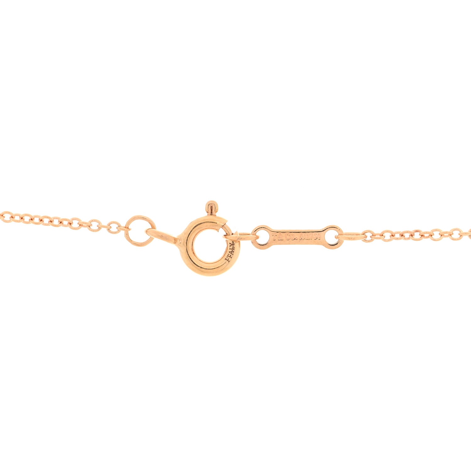 Tiffany 18K Rose Gold Ruby Atlas Pierced Key Pendant Necklace 5 of 5