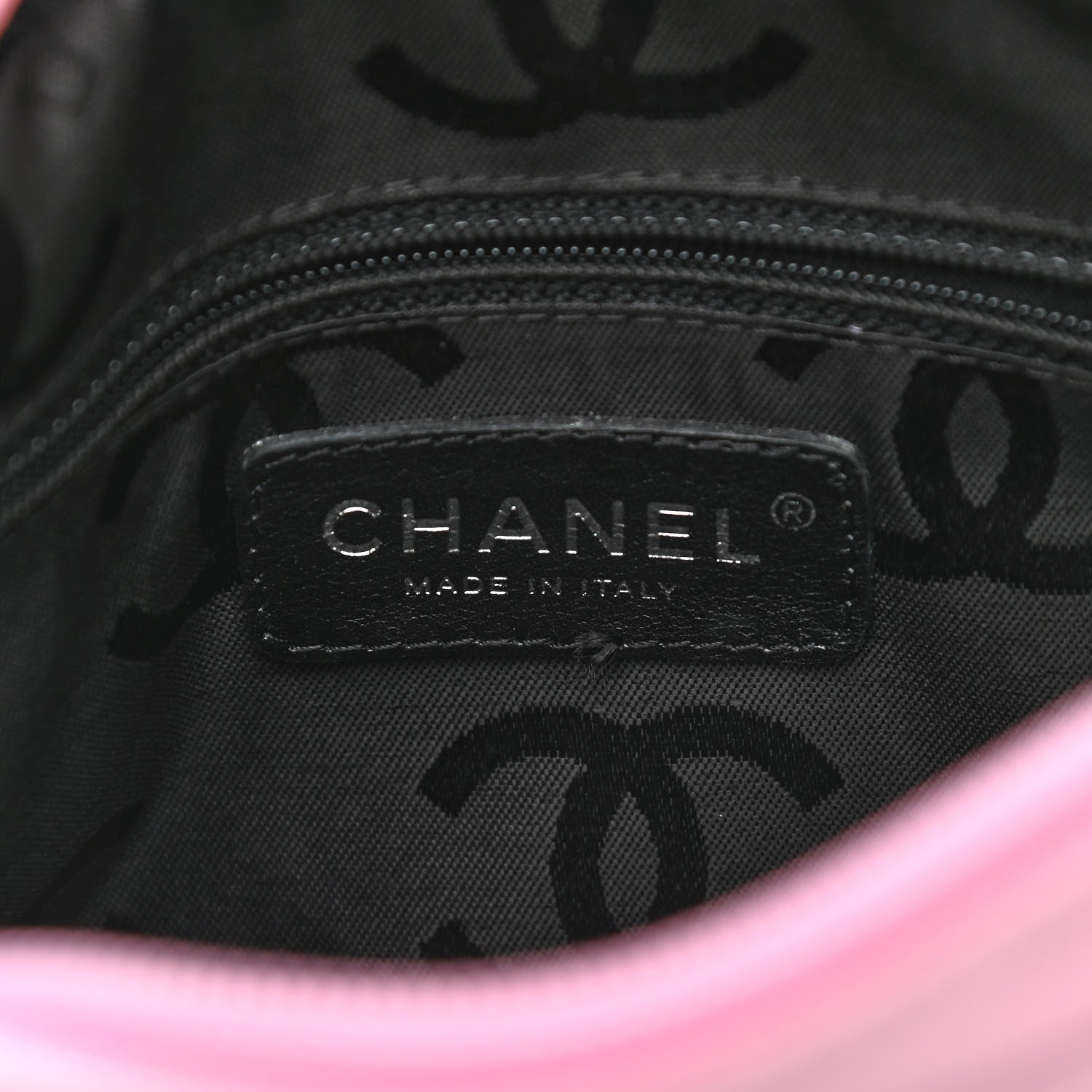 Chanel Calfskin Quilted Cambon Pochette Pink Black 6 of 9