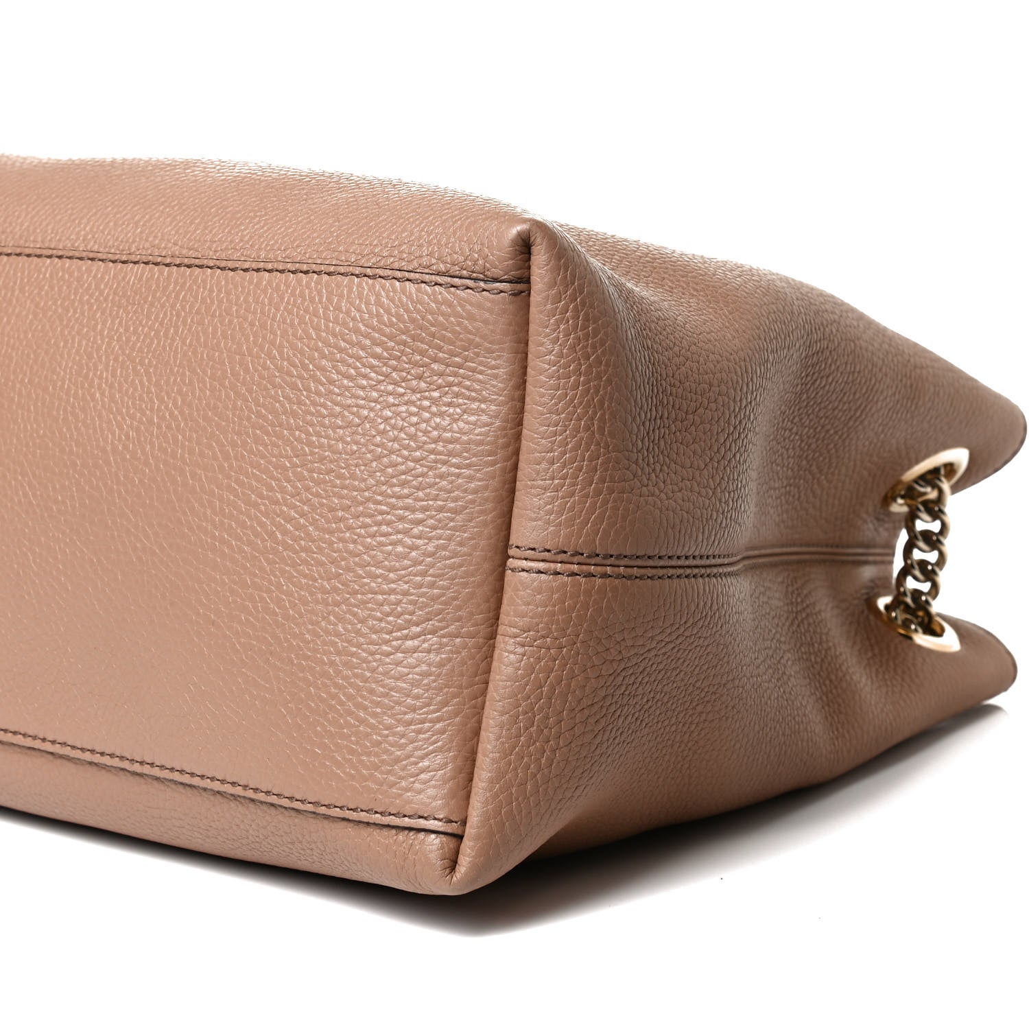 Gucci Pebbled Calfskin Medium Soho Chain Shoulder Bag Camelia 10 of 14