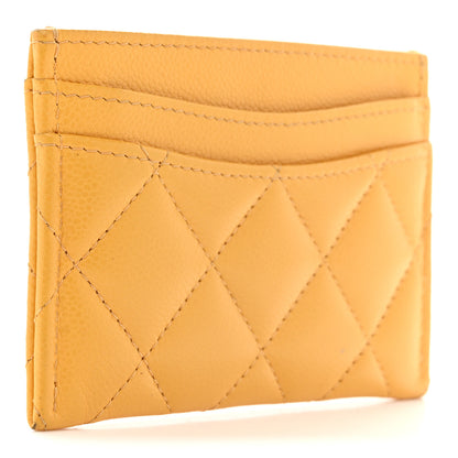 Chanel Caviar Quilted Card Holder Yellow 3 of 9