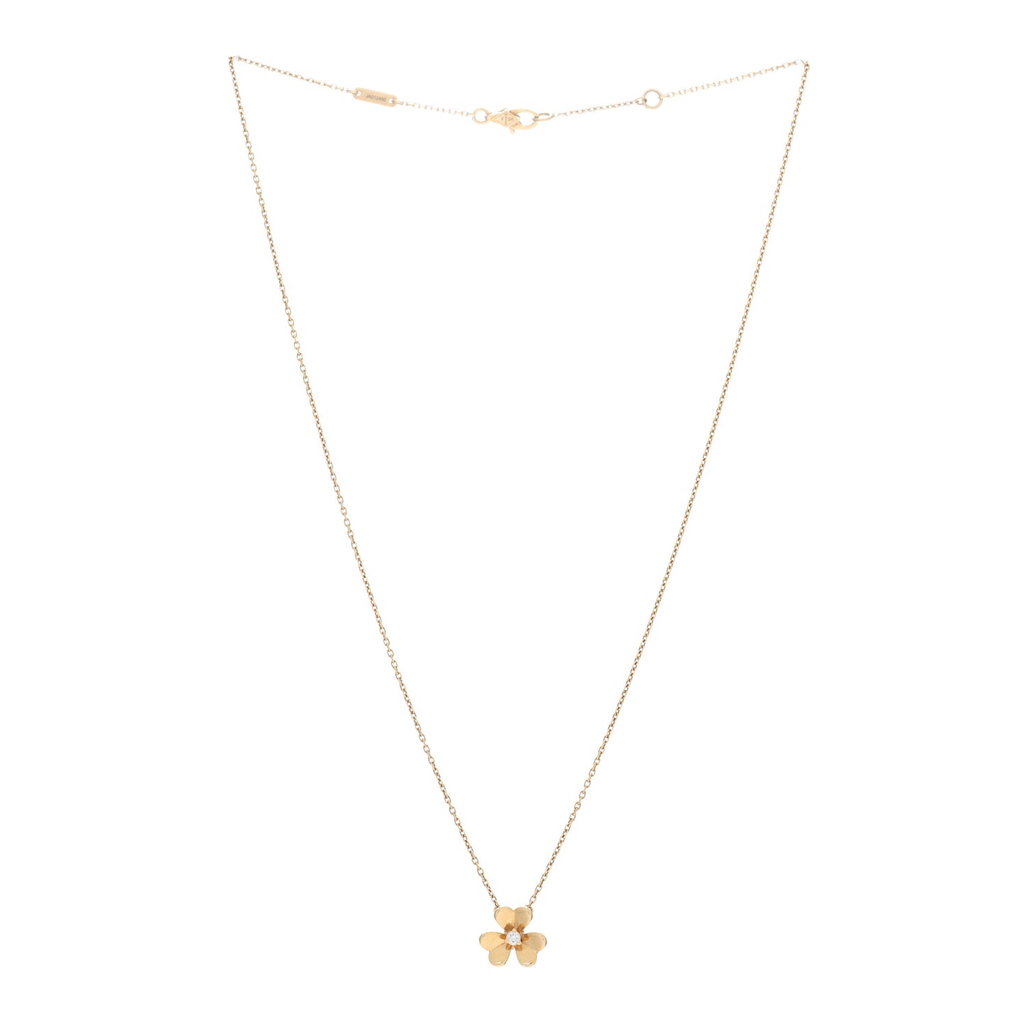 VAN CLEEF & ARPELS 18K Yellow Gold Diamond Mini Frivole Pendant Necklace