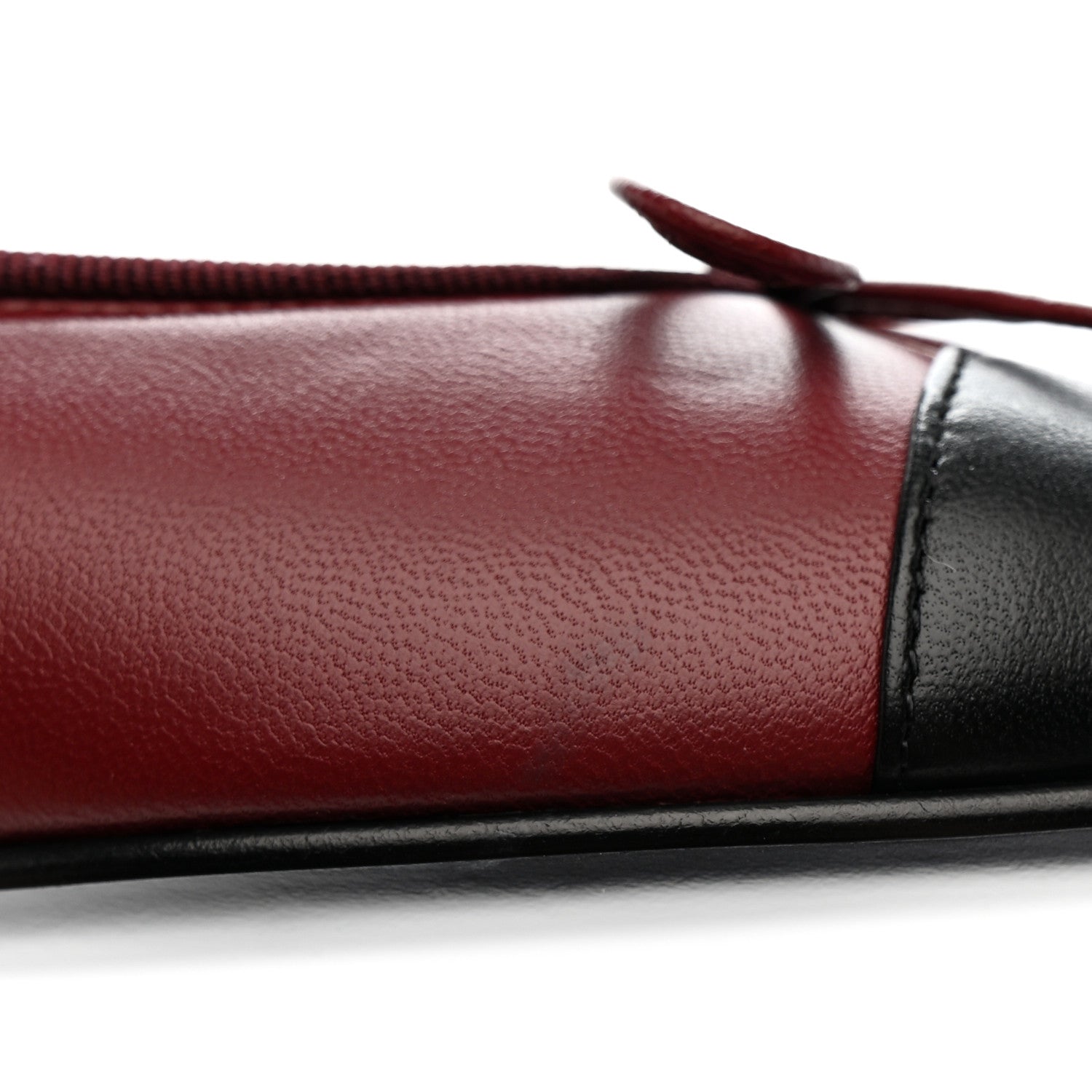 Chanel Lambskin Cap Toe CC Ballerina Flats 40 Burgundy Black 11 of 12