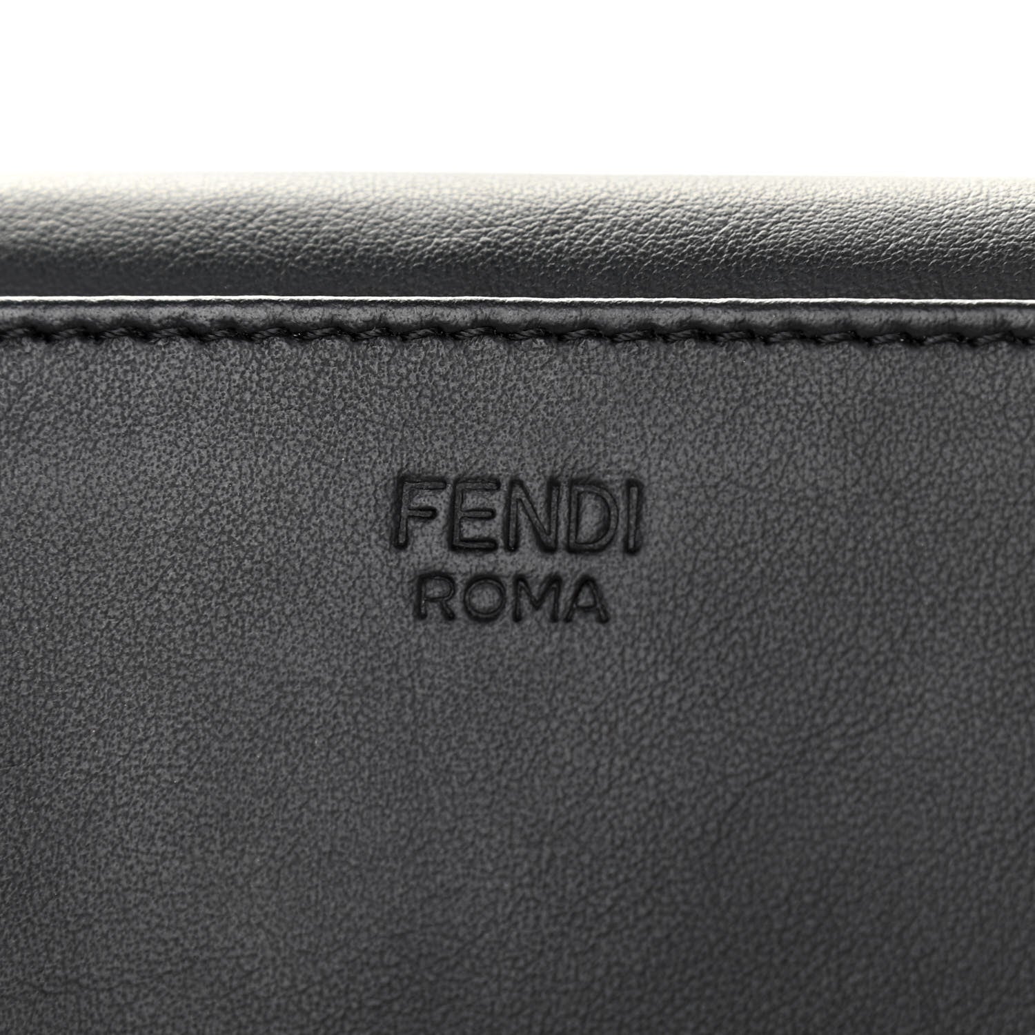 Fendi Vitello Grace Elastic FF Bi-Color Continental Wallet Black Sunflowers 6 of 12